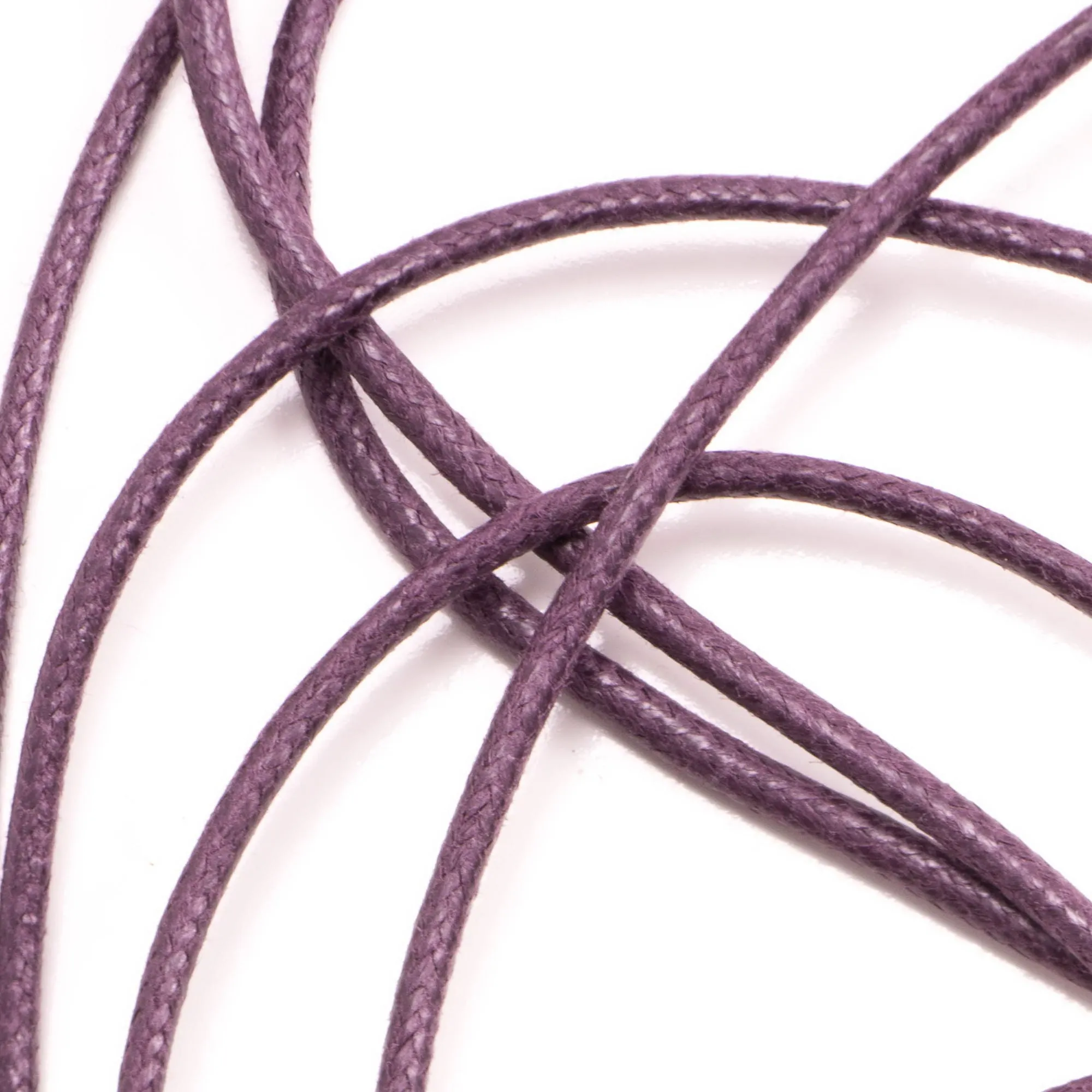 Round Purple Waxed Cotton Shoelaces