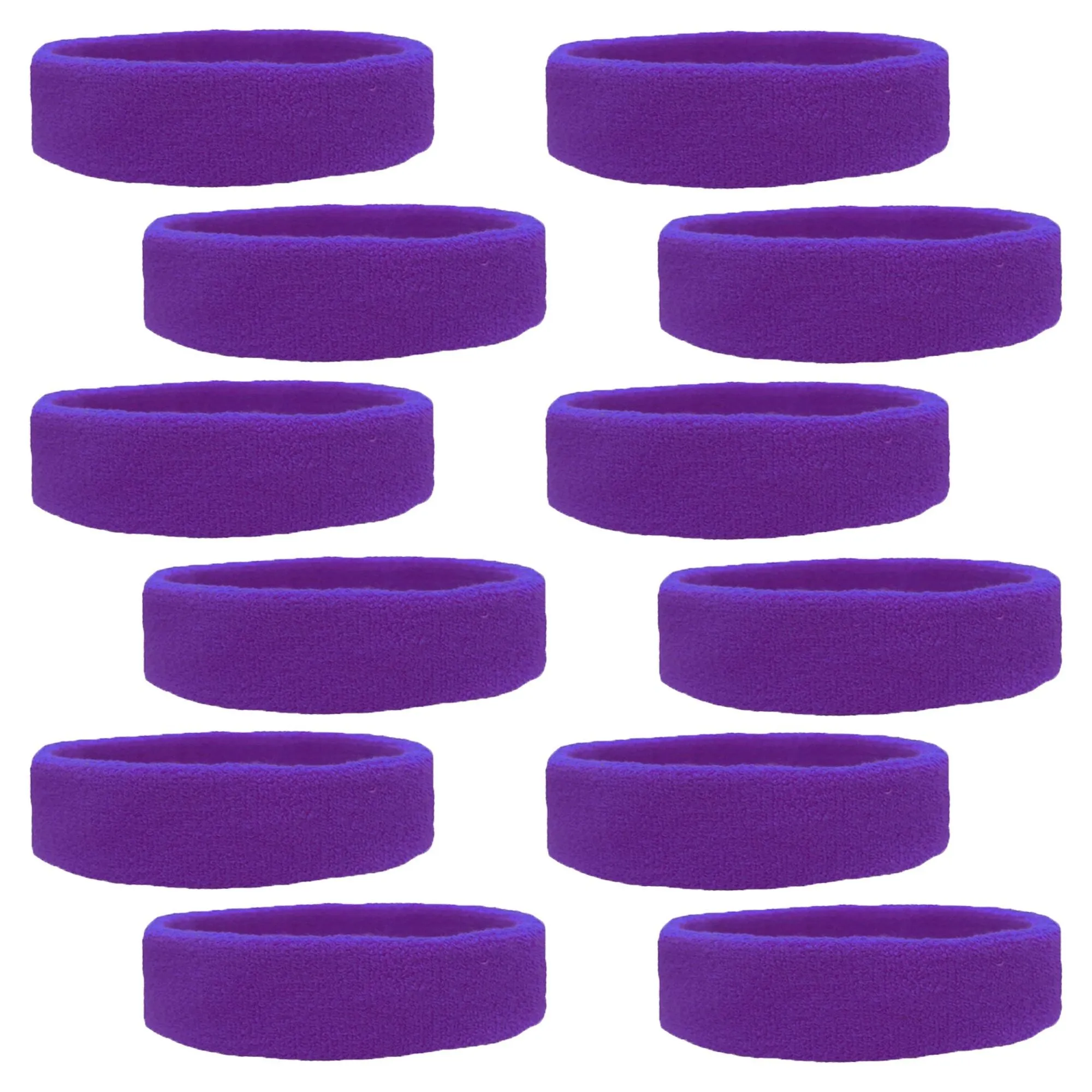 Royal Purple Head Sweatbands - 12 Pack