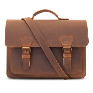 Ruitertassen Classic 2103 Leather Briefcase, Ranger Brown