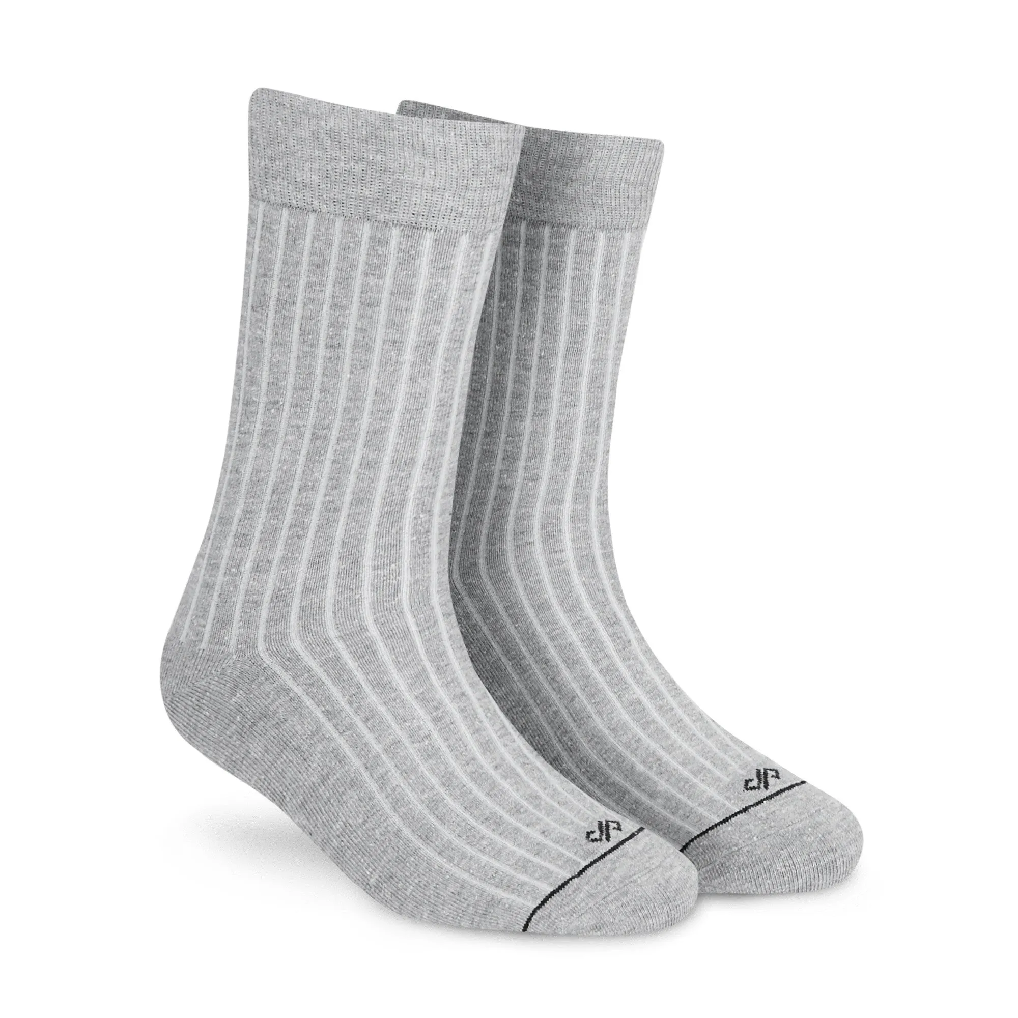 Solid Cotton Unisex Crew Grey Socks - 3-Pair Set for All-Day Comfort