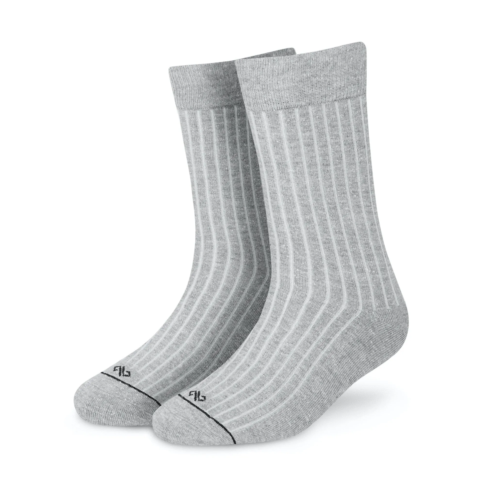 Solid Cotton Unisex Crew Grey Socks - 3-Pair Set for All-Day Comfort