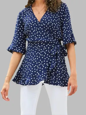 Spot Wrap Blouse