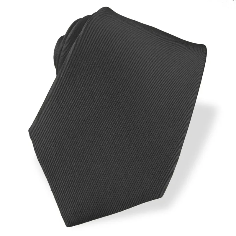 Steel Grey Silk Grosgrain Tie