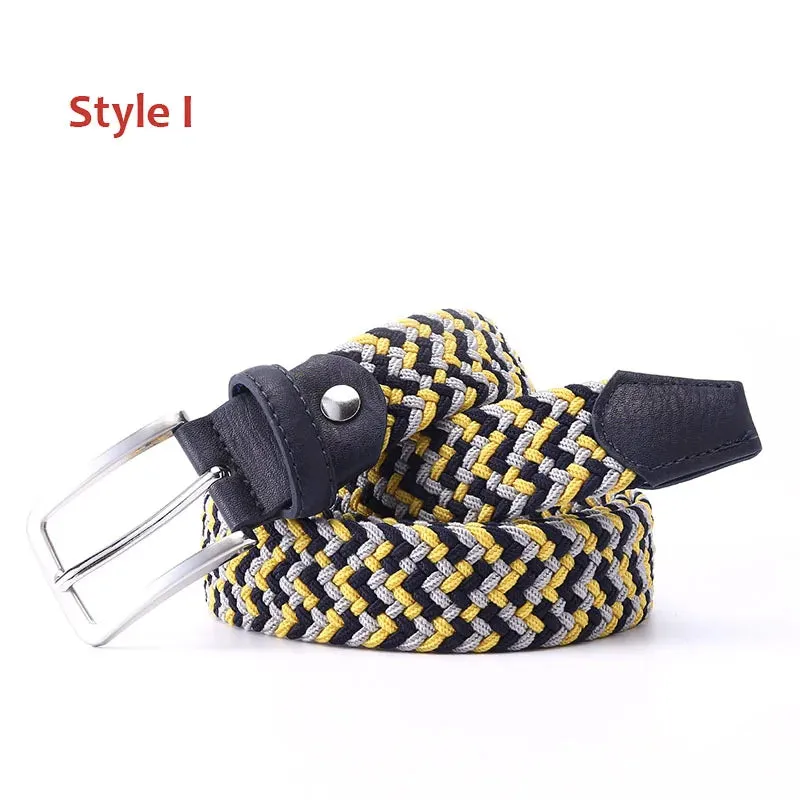 Stretch Canvas Leather Belts for Men Female Casual Knitted Woven Military Tactical Strap Male Elastic Belt for Pants Jeans