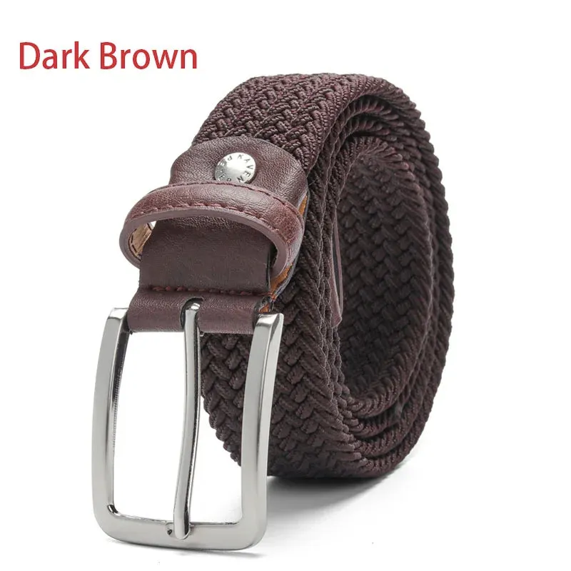 Stretch Canvas Leather Belts for Men Female Casual Knitted Woven Military Tactical Strap Male Elastic Belt for Pants Jeans