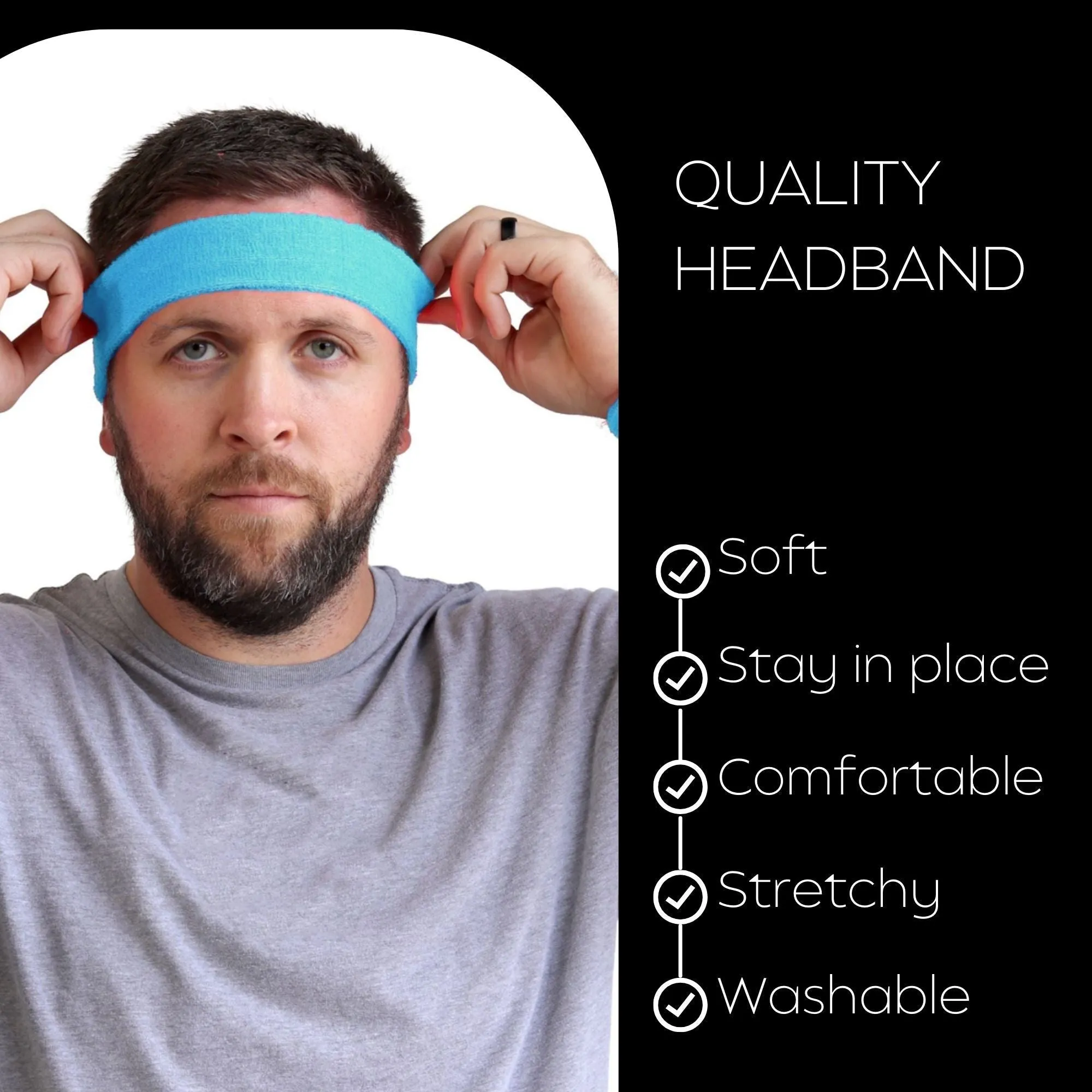 Teal Head Sweatbands - 3 Pack