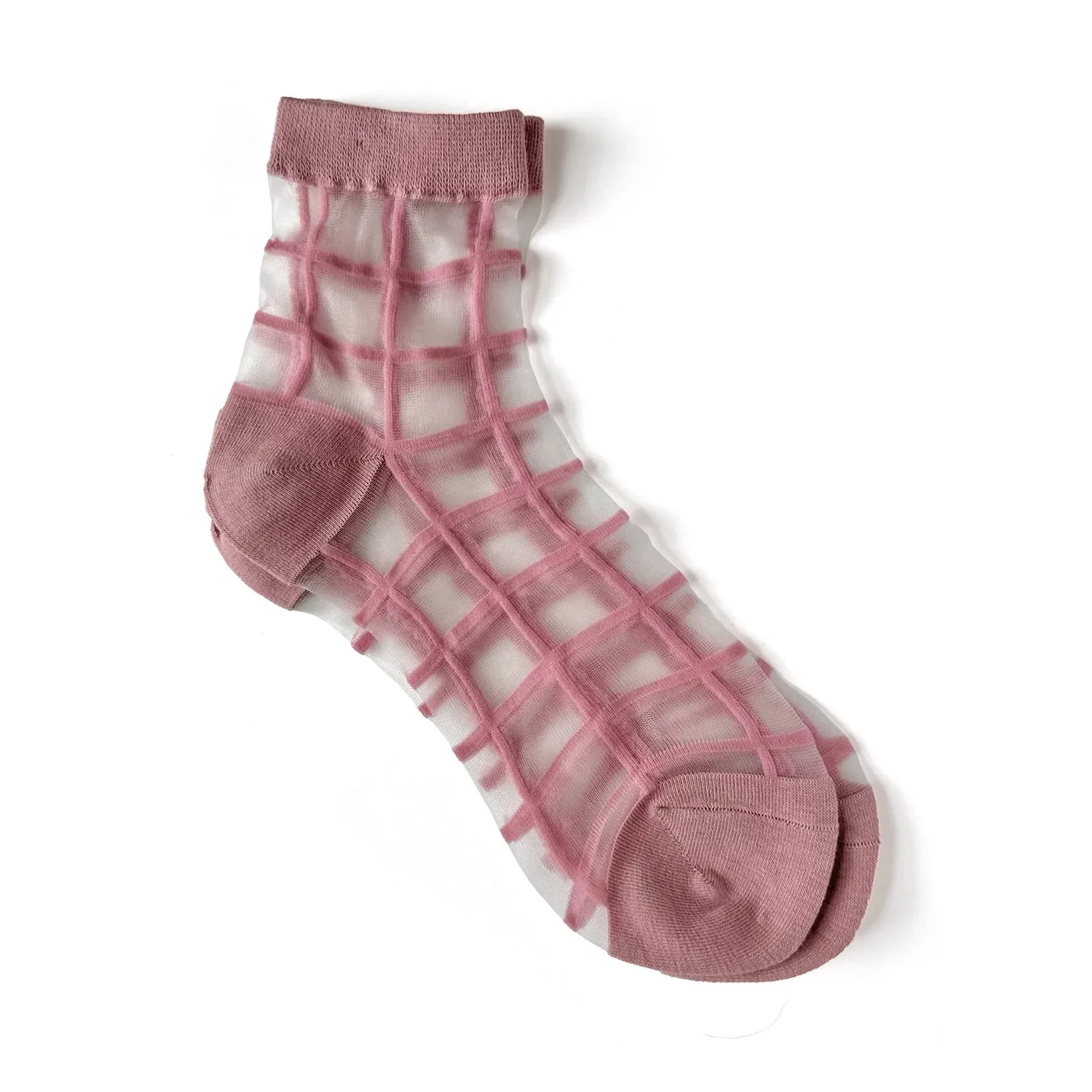 The Naomi Sheer Windowpane Socks - Various Colours