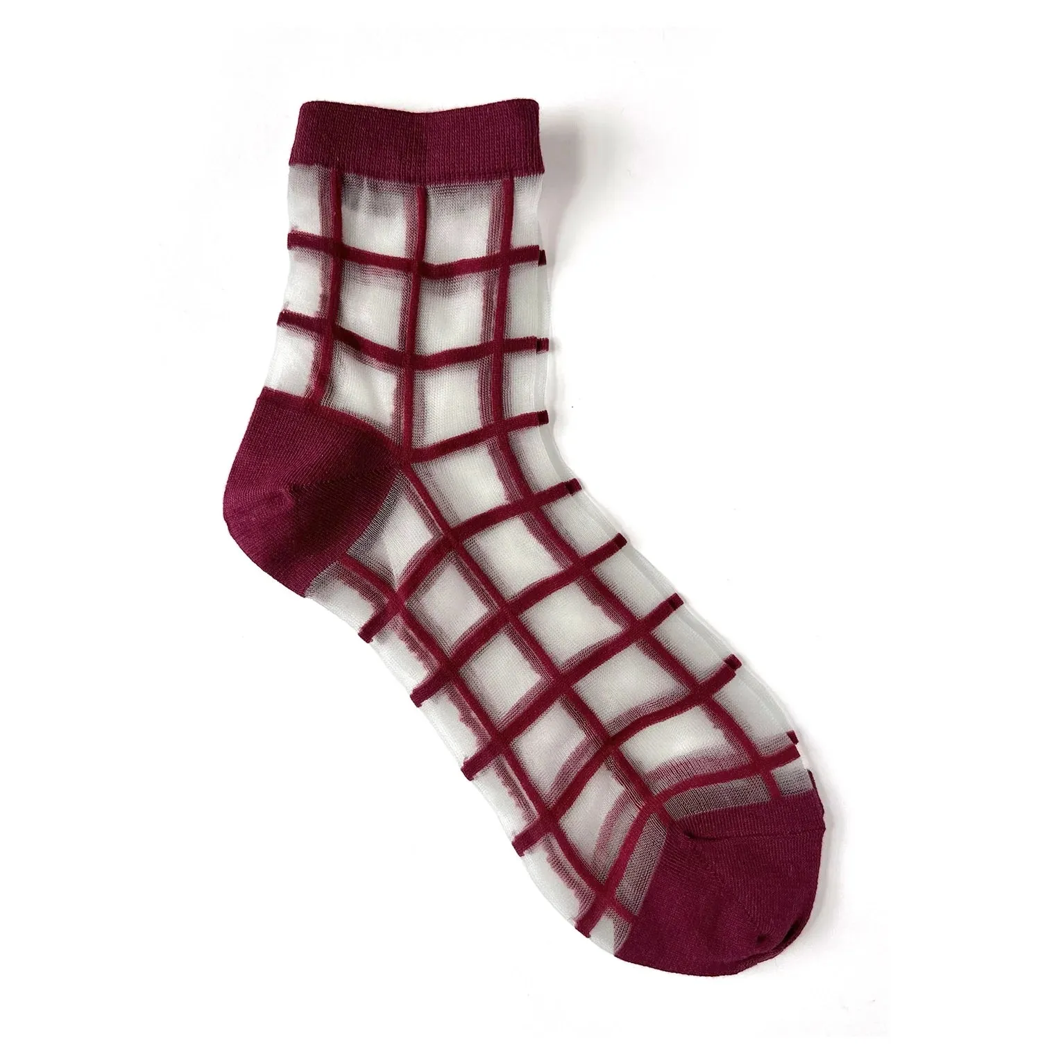 The Naomi Sheer Windowpane Socks - Various Colours