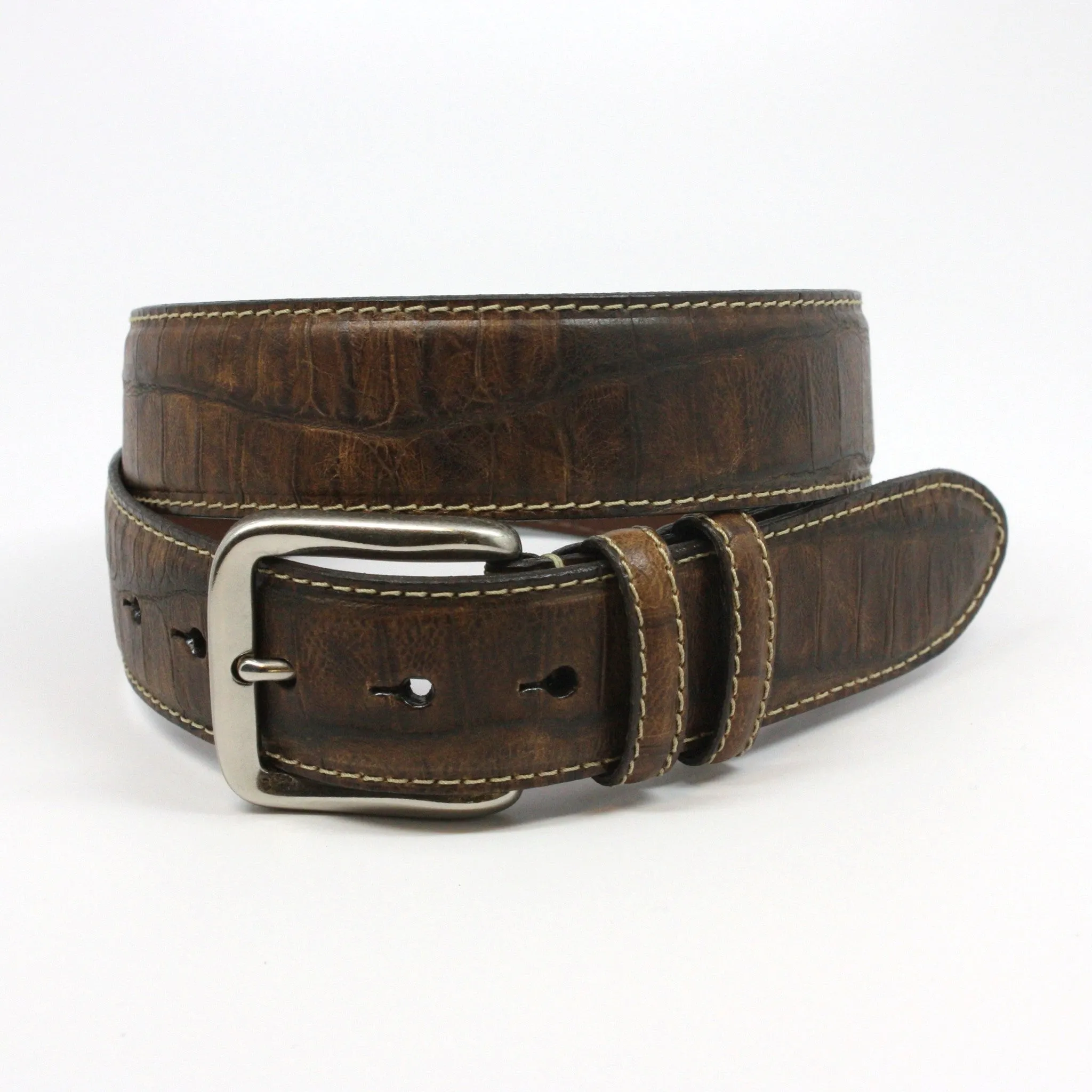 Torino Italian Alligator Embossed Calfskin Belt