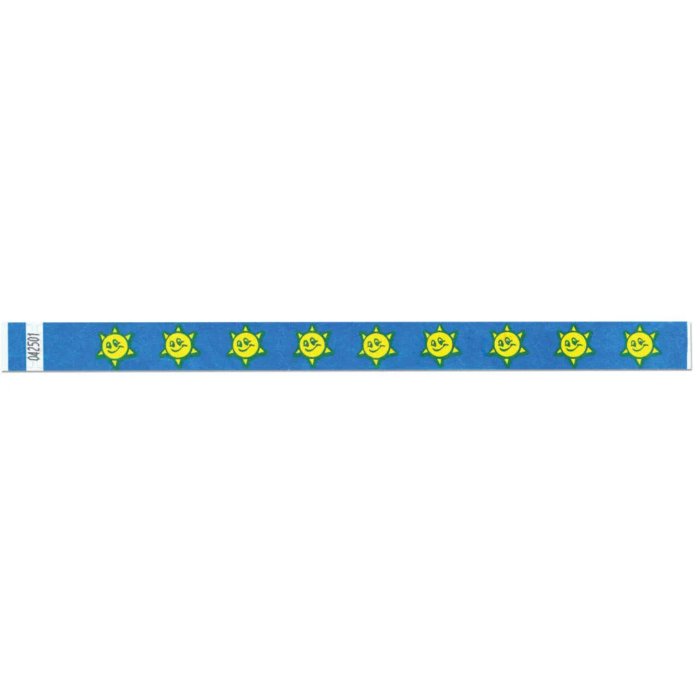 Tytan-Band® Expressions Tyvek Wristbands 3/4" Smiley Sun Design NTX08 (500/Pack)