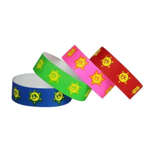 Tytan-Band® Expressions Tyvek Wristbands 3/4" Smiley Sun Design NTX08 (500/Pack)