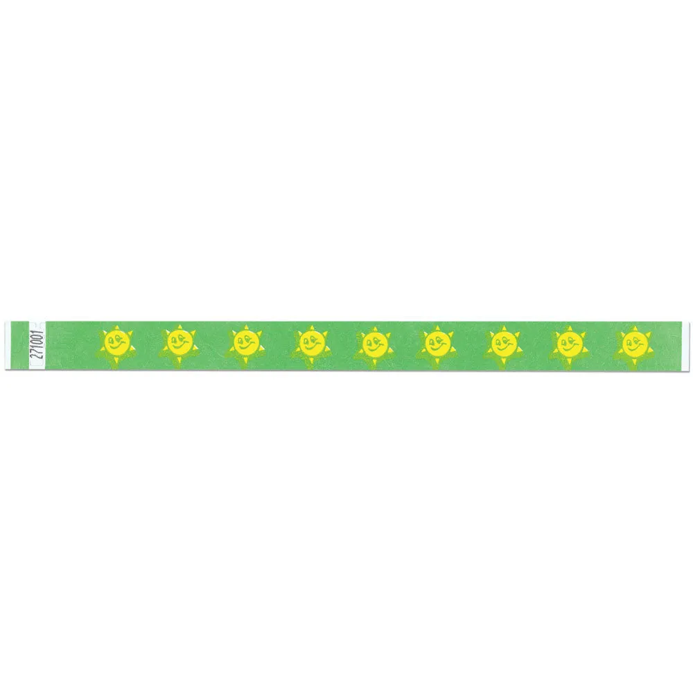 Tytan-Band® Expressions Tyvek Wristbands 3/4" Smiley Sun Design NTX08 (500/Pack)