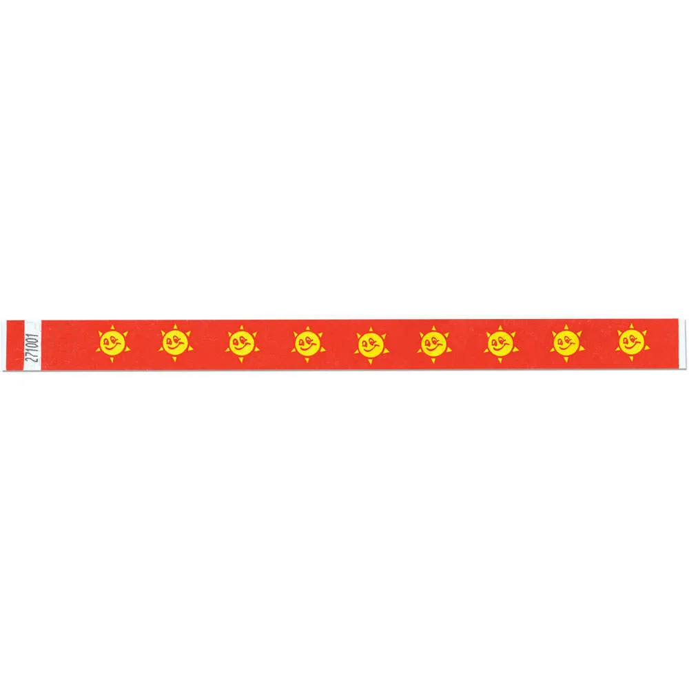 Tytan-Band® Expressions Tyvek Wristbands 3/4" Smiley Sun Design NTX08 (500/Pack)