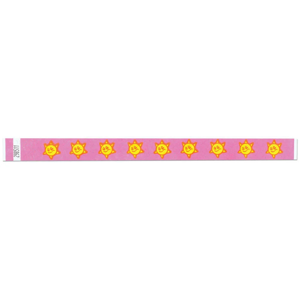 Tytan-Band® Expressions Tyvek Wristbands 3/4" Smiley Sun Design NTX08 (500/Pack)