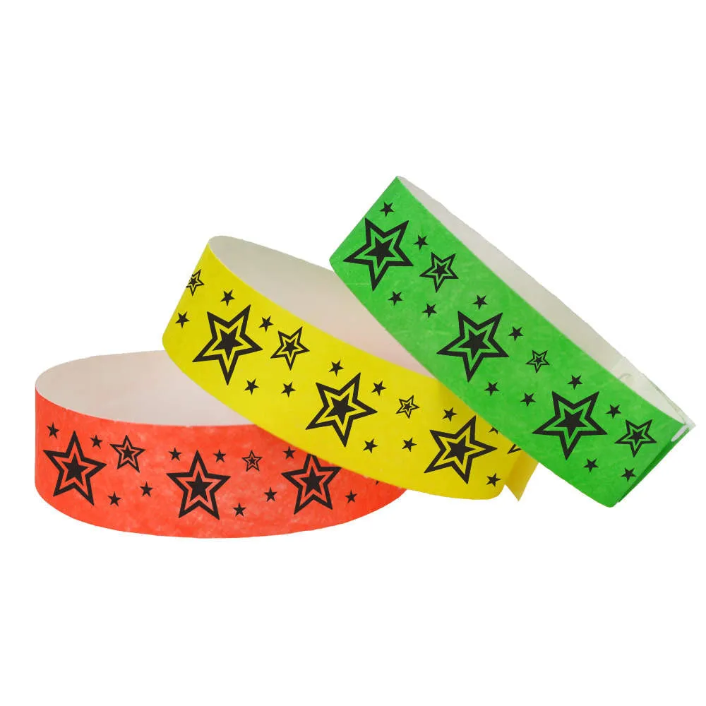 Tytan-Band® Expressions Tyvek Wristbands 3/4" Star Explosion Design NTX91 (500/Pack)