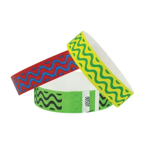 Tytan-Band® Expressions Tyvek Wristbands 3/4" Wave Design NTX106 (500/Pack)