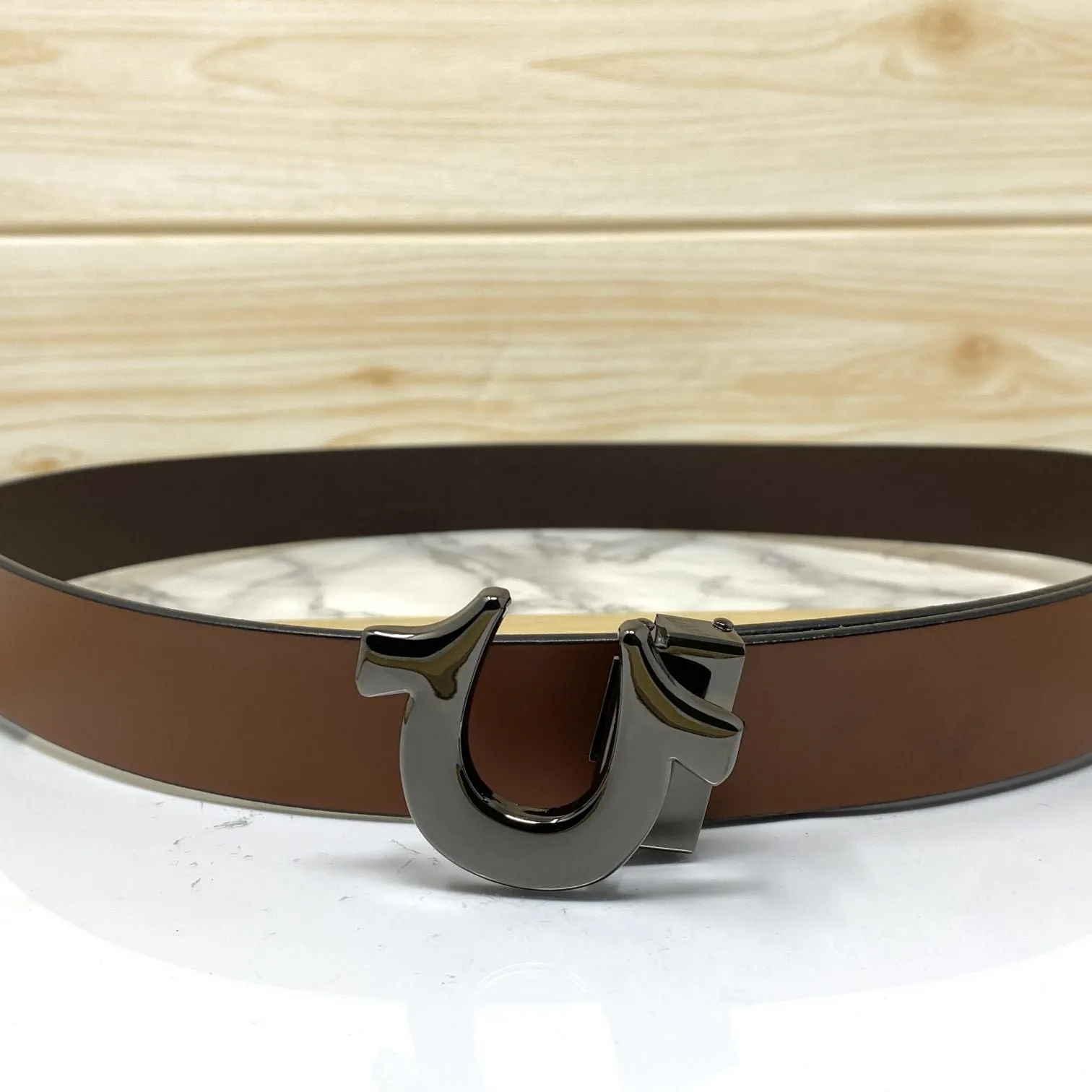 U-Pattern Formal and Casual Leather Strap belt-JonasParamount