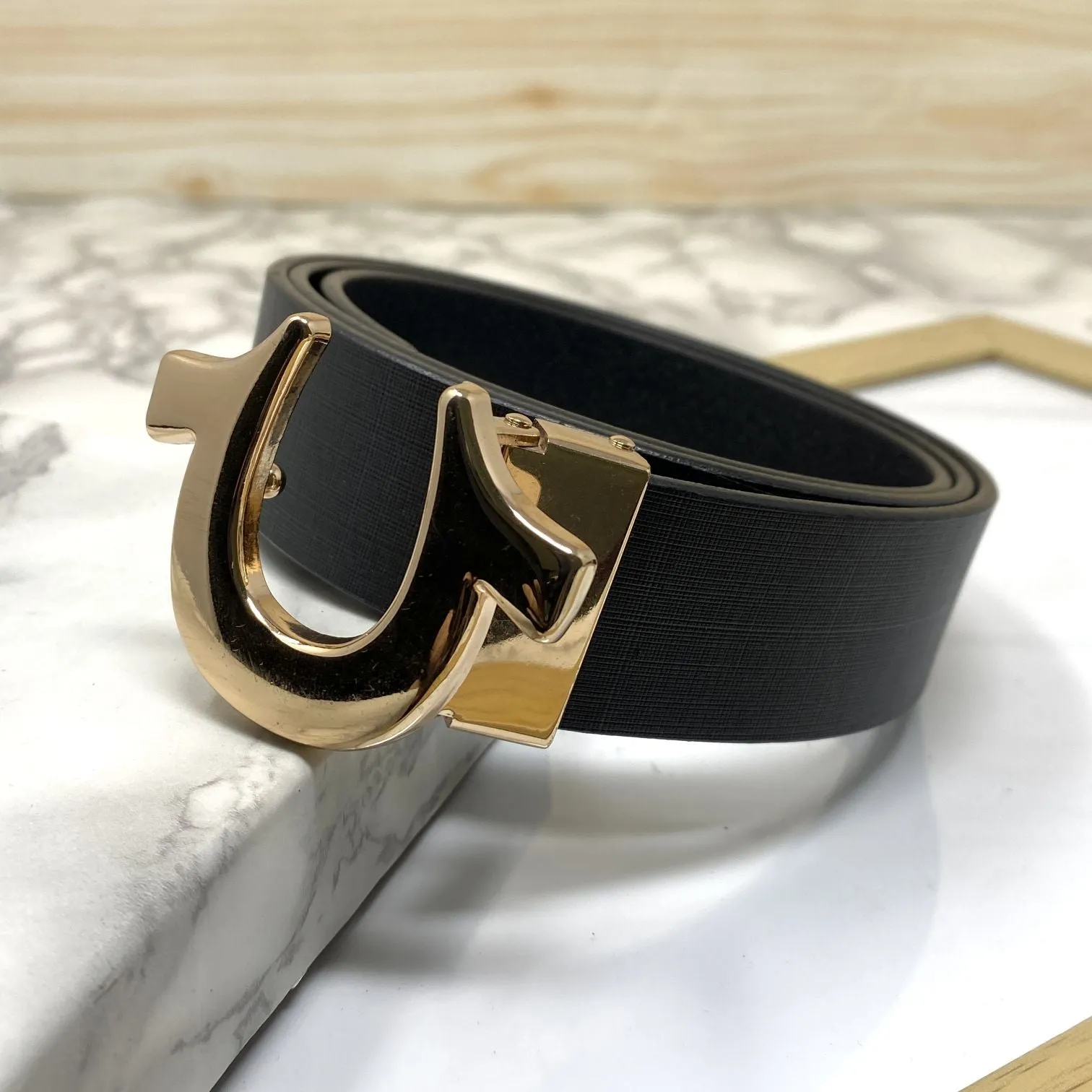 U-Pattern Formal and Casual Leather Strap belt-JonasParamount