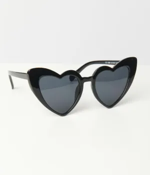 Unique Vintage Black Heart Sunglasses