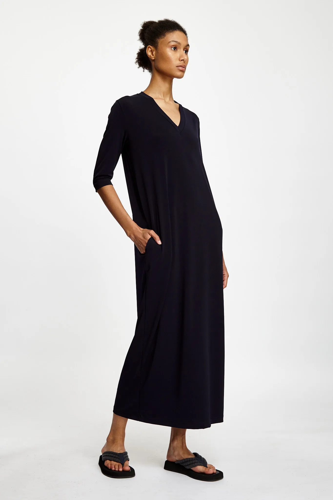 V-Neck Dress Navy