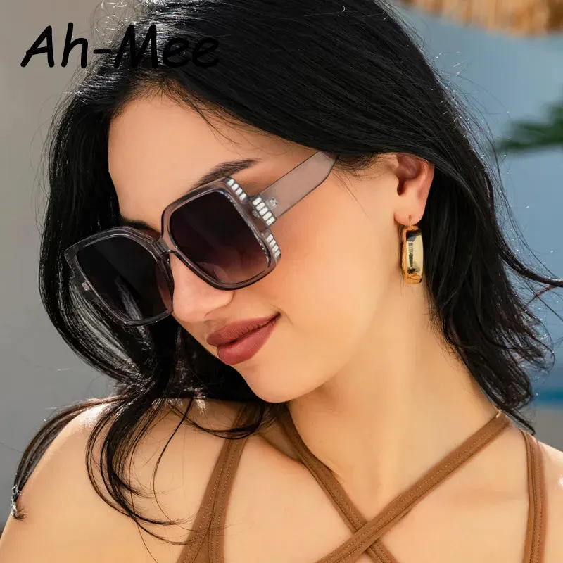 Vintage Square Sunglasses Women Men Shades Sun Glasses Luxury Rhinestones Brand Designer Eyeglasses Eyewear UV400 Oculos