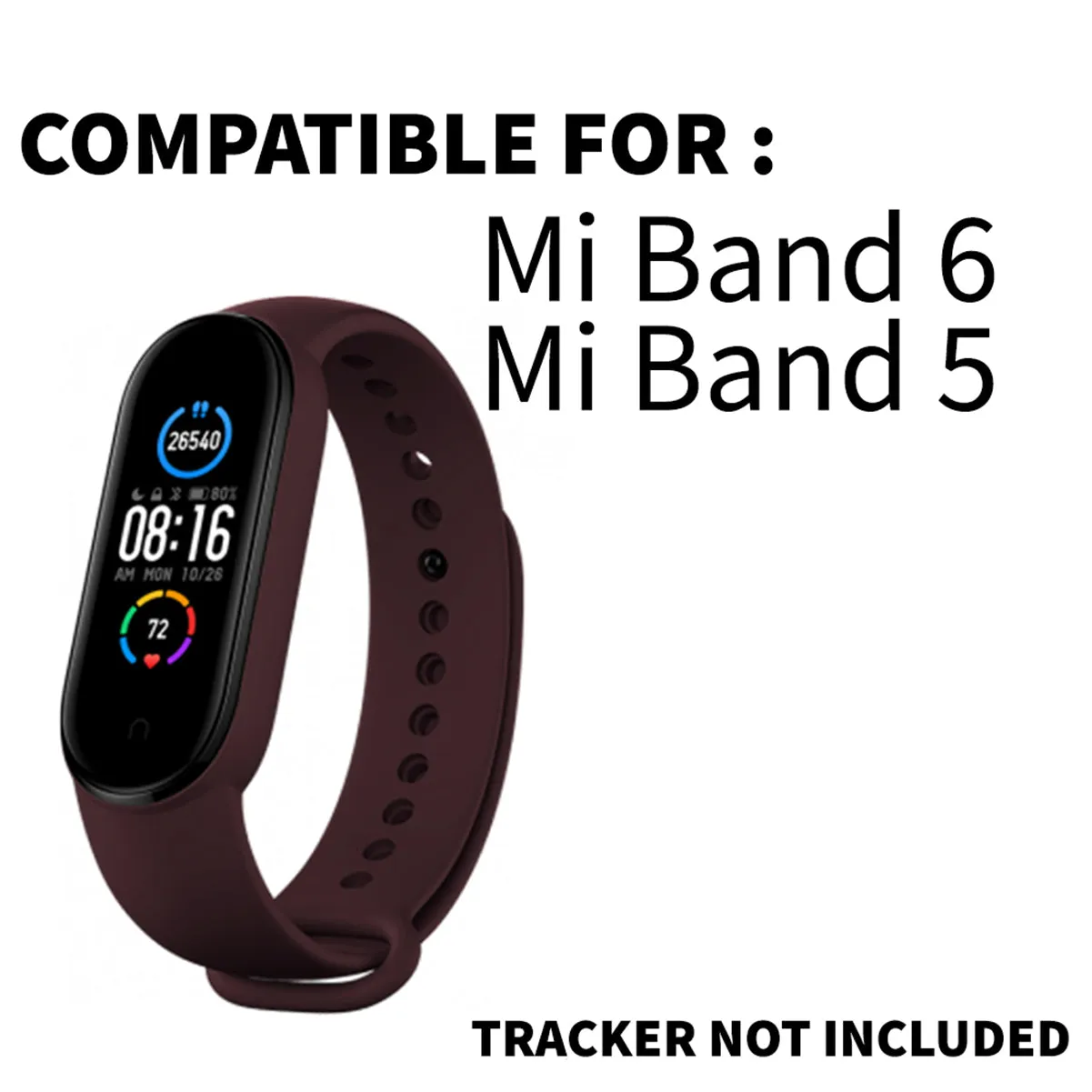 Xiaomi Mi Band 6 & Mi Band 5 Watch Strap Silicone-wine