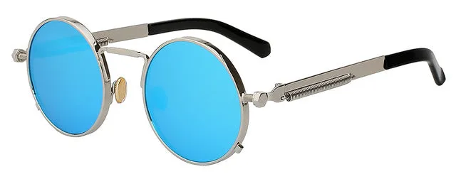 Xiu Oem Round Circle Steampunk Sunglasses Men Women Mirror Lens Uv400